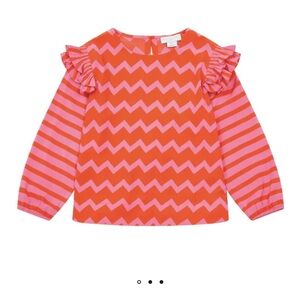 NWT Stella McCartney kids Pink and Orange Zigzag stripe Kids Top size 12 girls